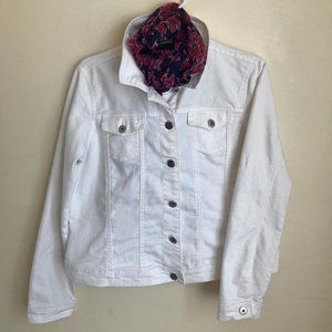 Baccini denim jacket, white, size Medium